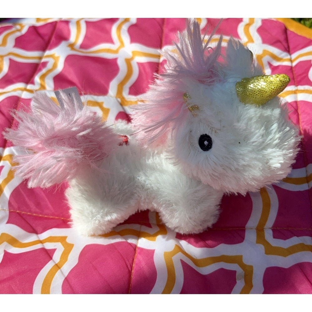 Unicorn 5 inch Plush Pink Red Heart White Mini Toy Small Fantasy Stuffed Animal